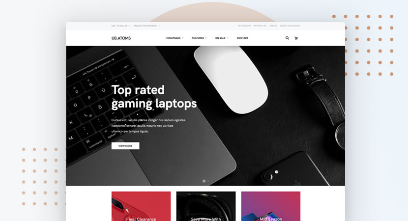 Technology magento 2 theme UB Atom