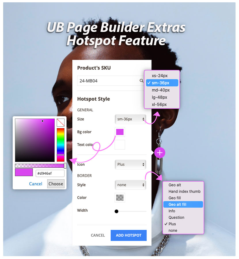 Uber magento page builder hotspot builder