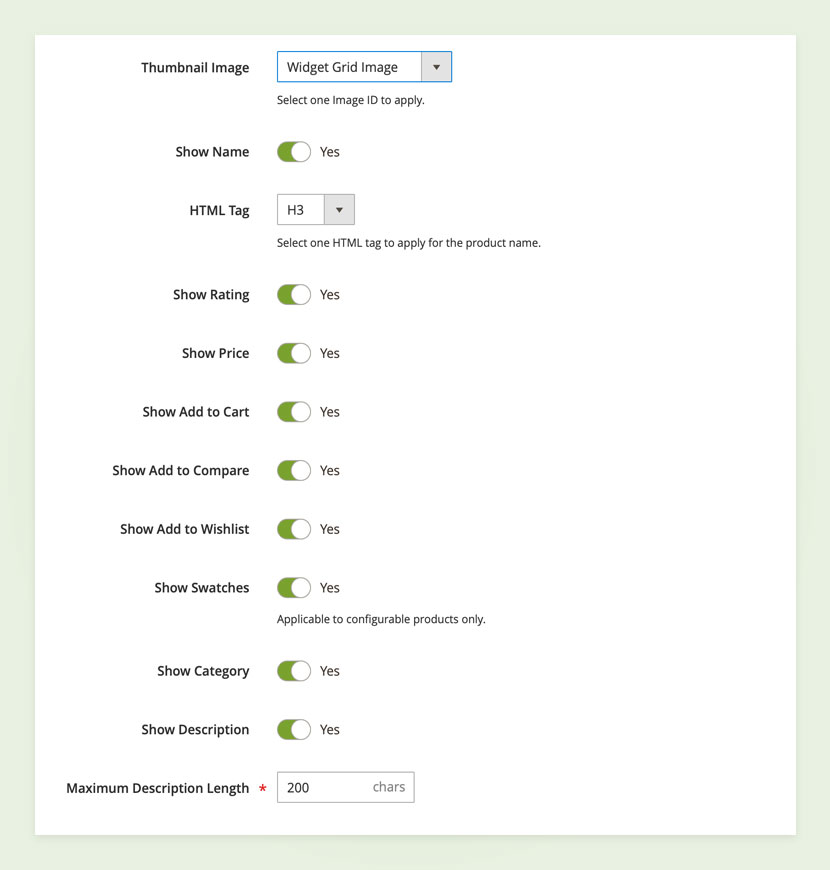ub magento page builder product settings