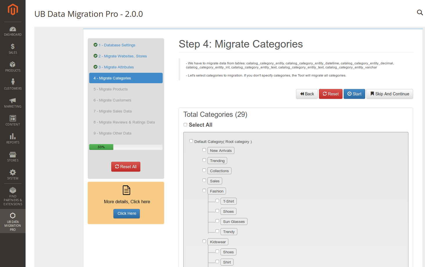 Step 4 - Migrate Categories