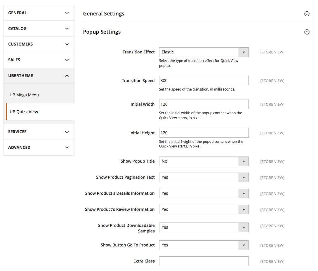 setting quickview 2