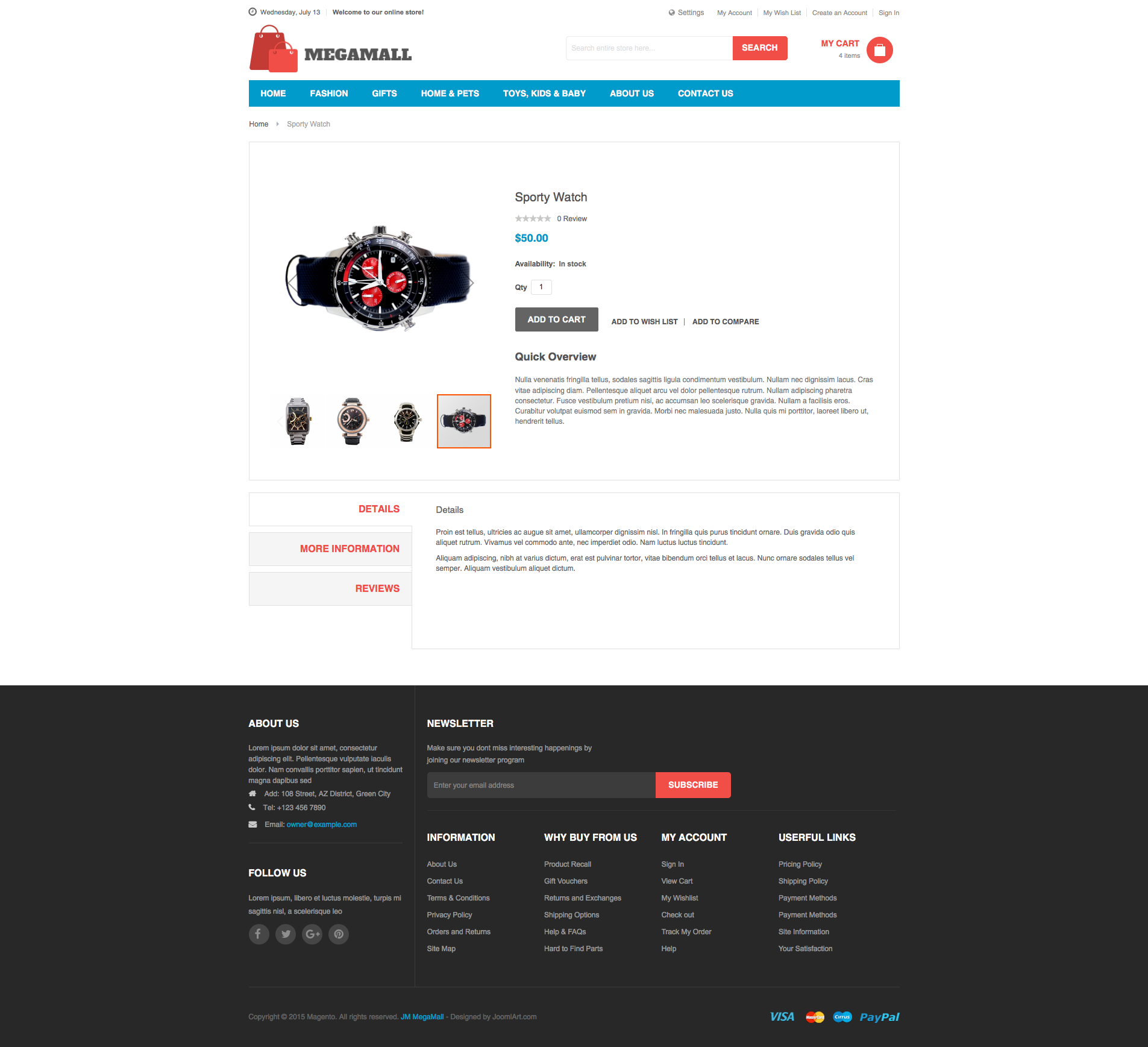 Magento 2 theme - UB MegaMall Detail page