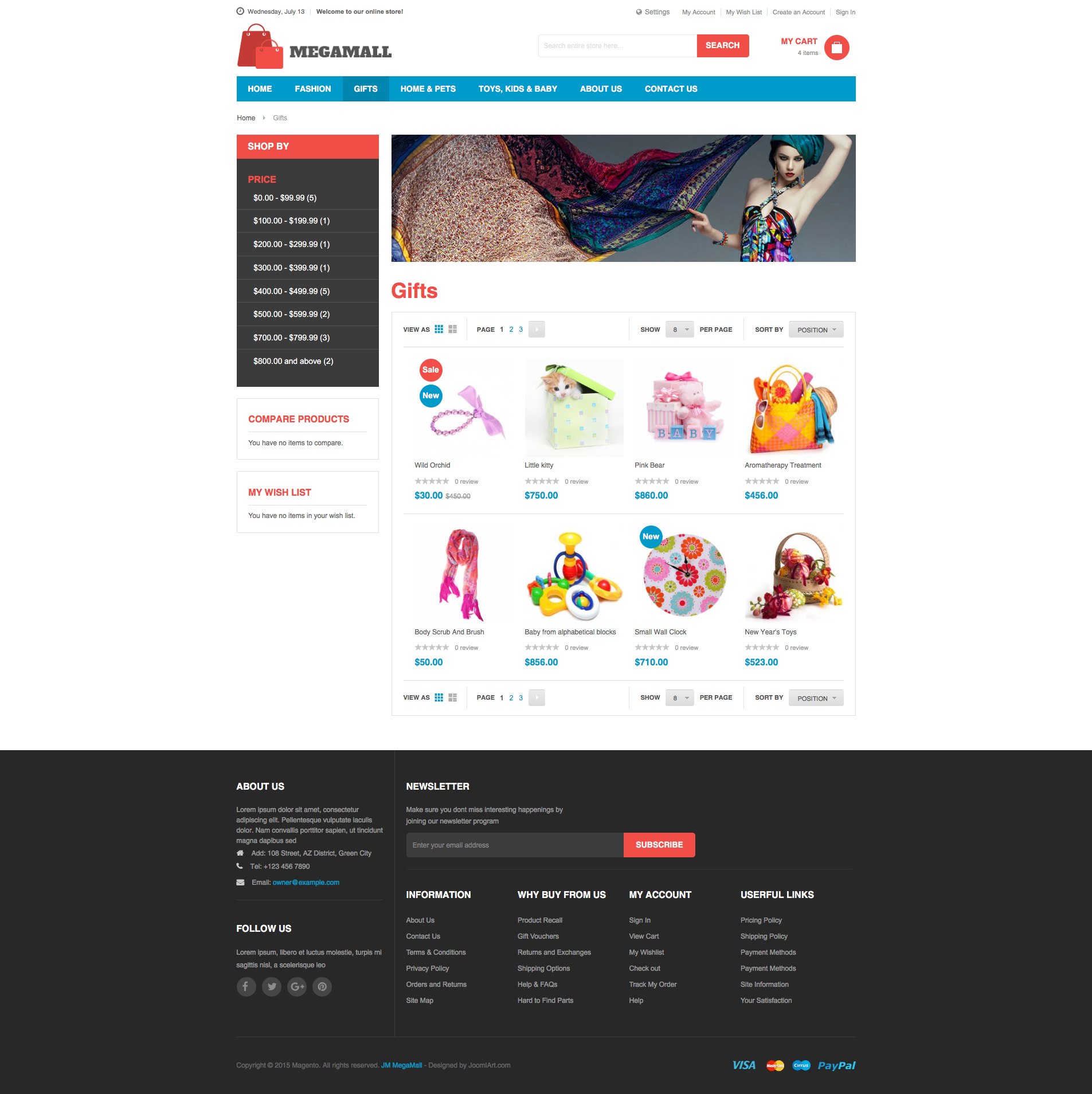 Magento 2 theme - UB MegaMall Category page - Grid view