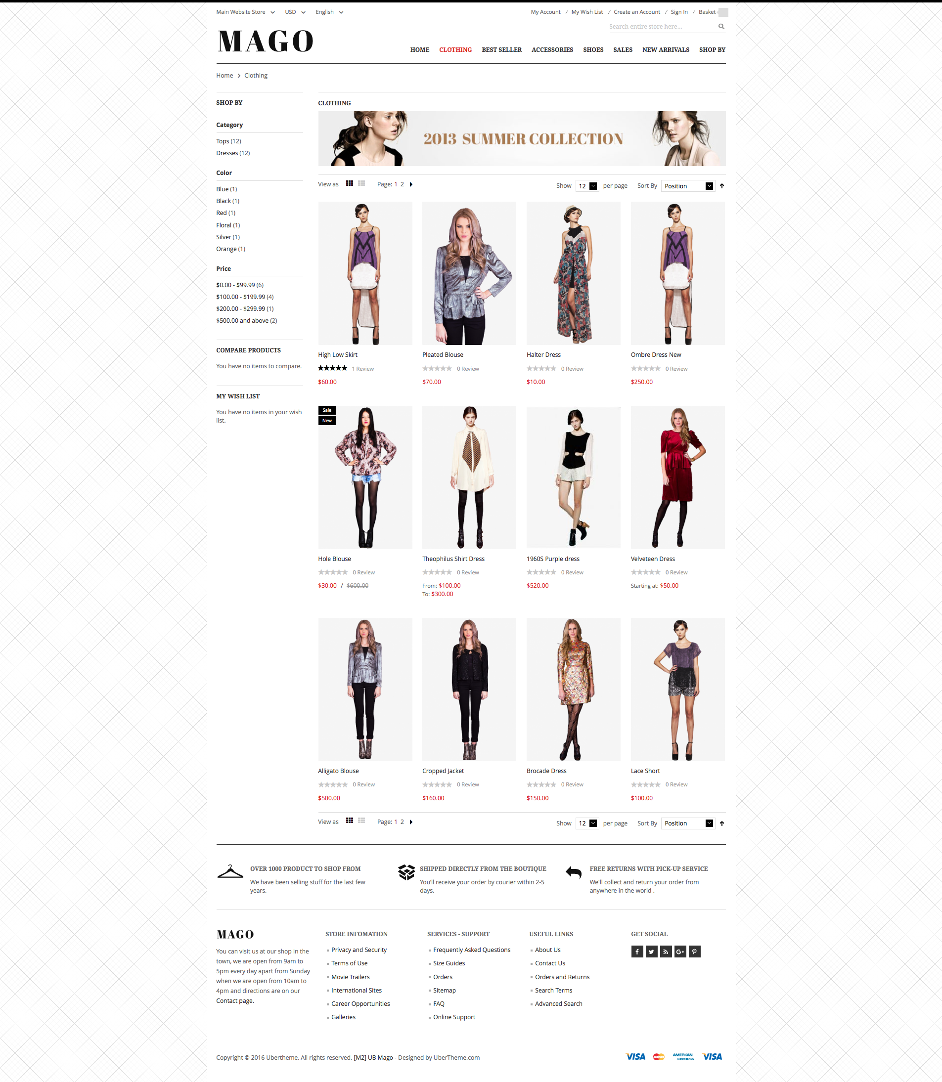 Magento 2 theme - UB Mago Category page