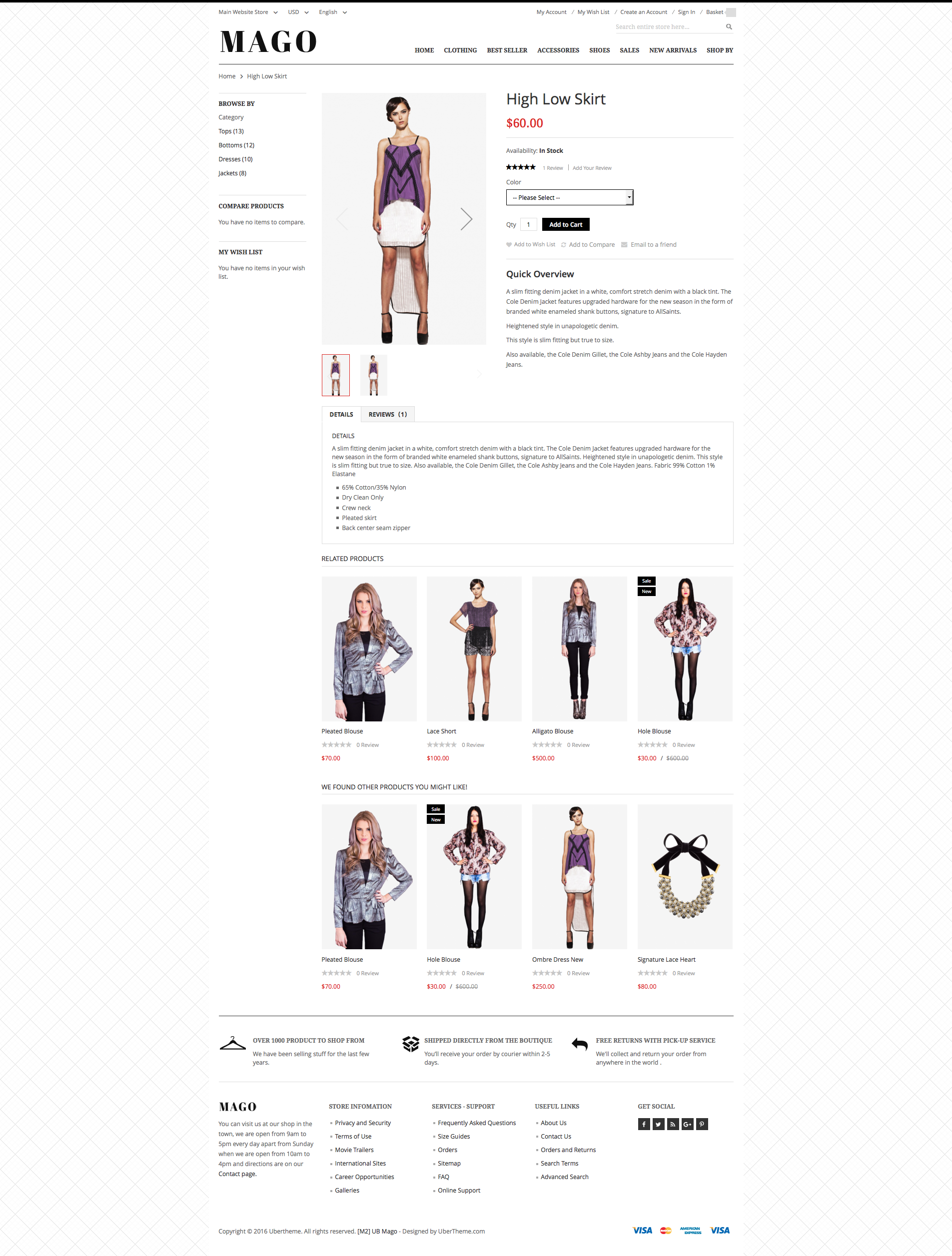 Magento 2 theme - UB Mago detail page