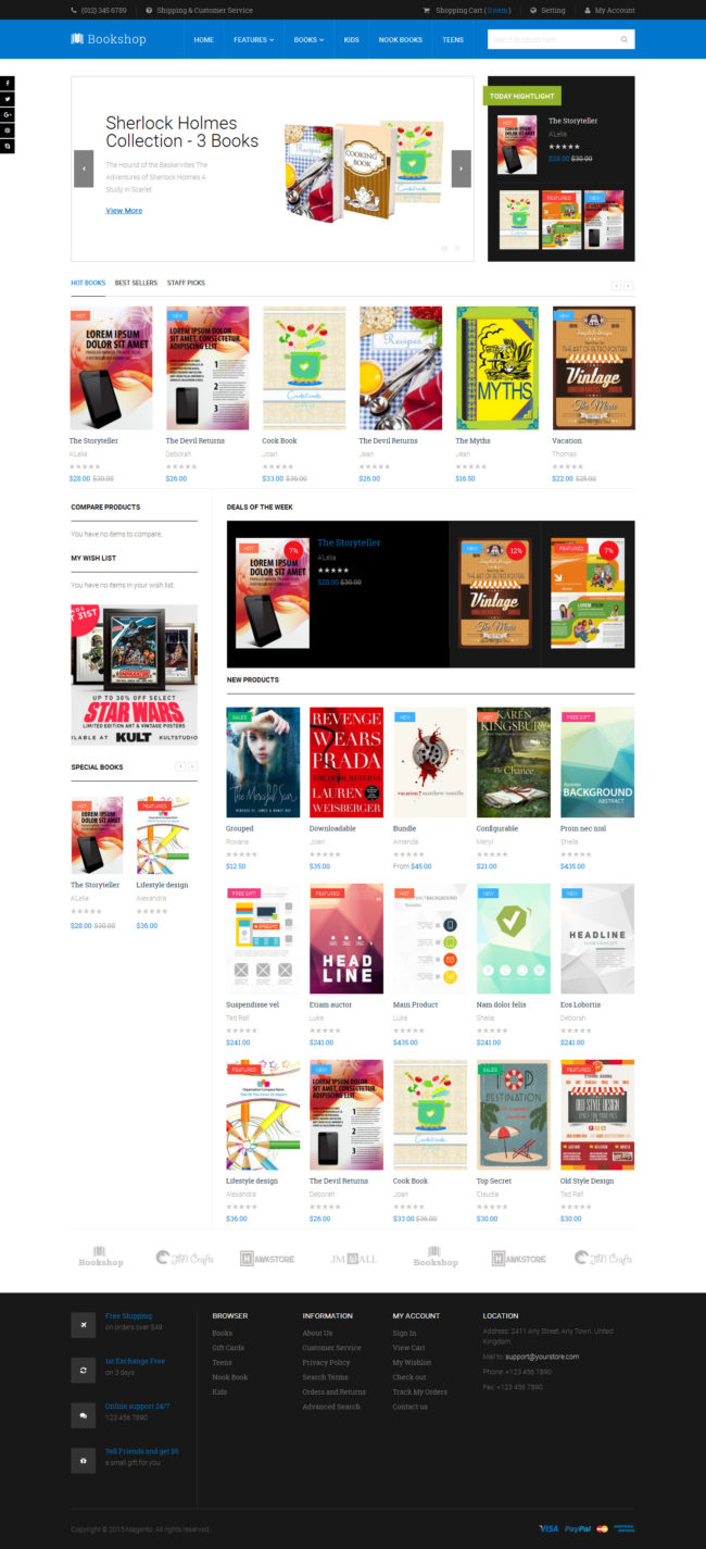 Magento 2 theme - UB Bookshop Homepage