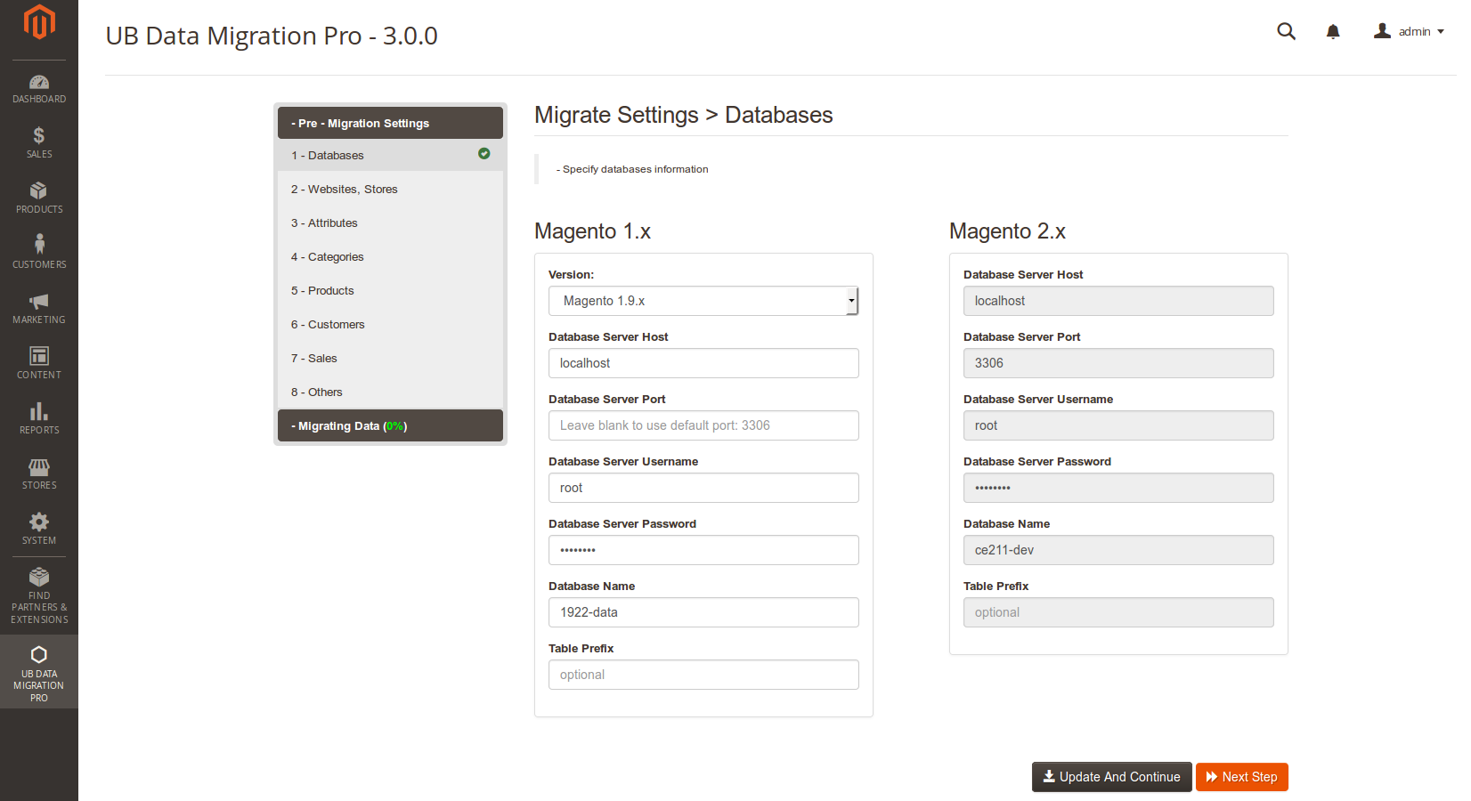 Step 1 - Migrate Settings