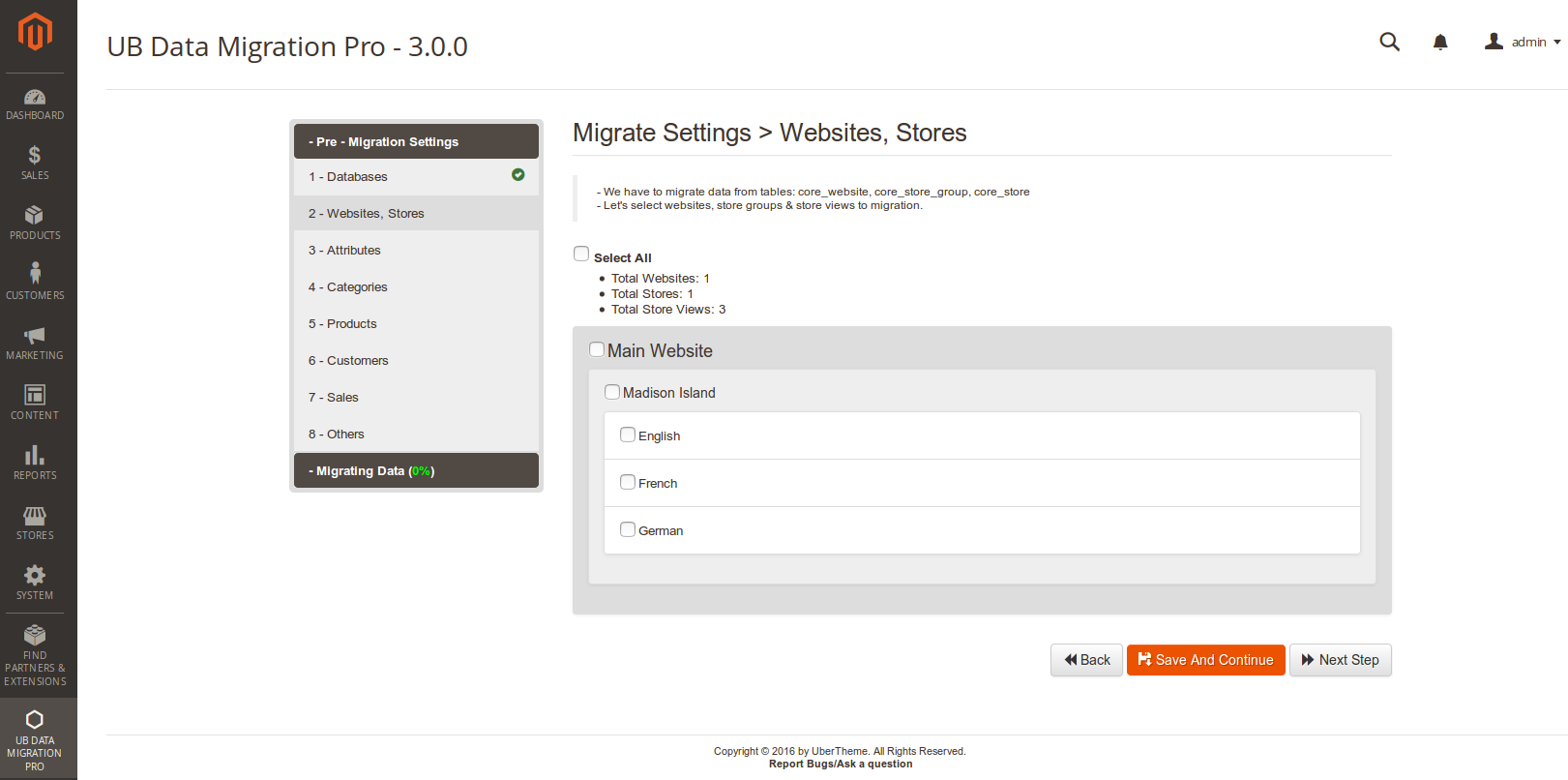 Step 2 - Migrate Website Store