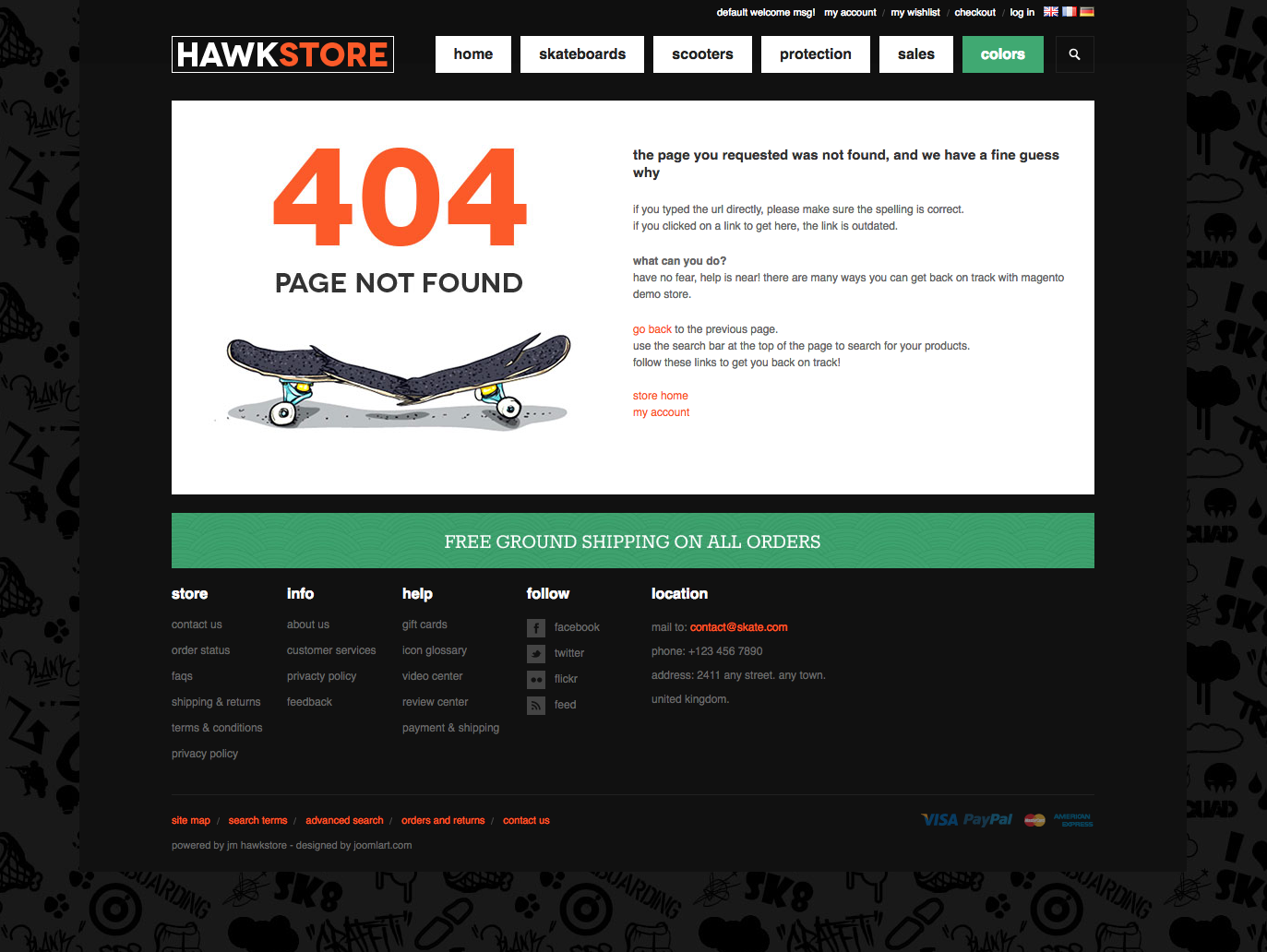 404 Page - Hawkstore Magento Theme