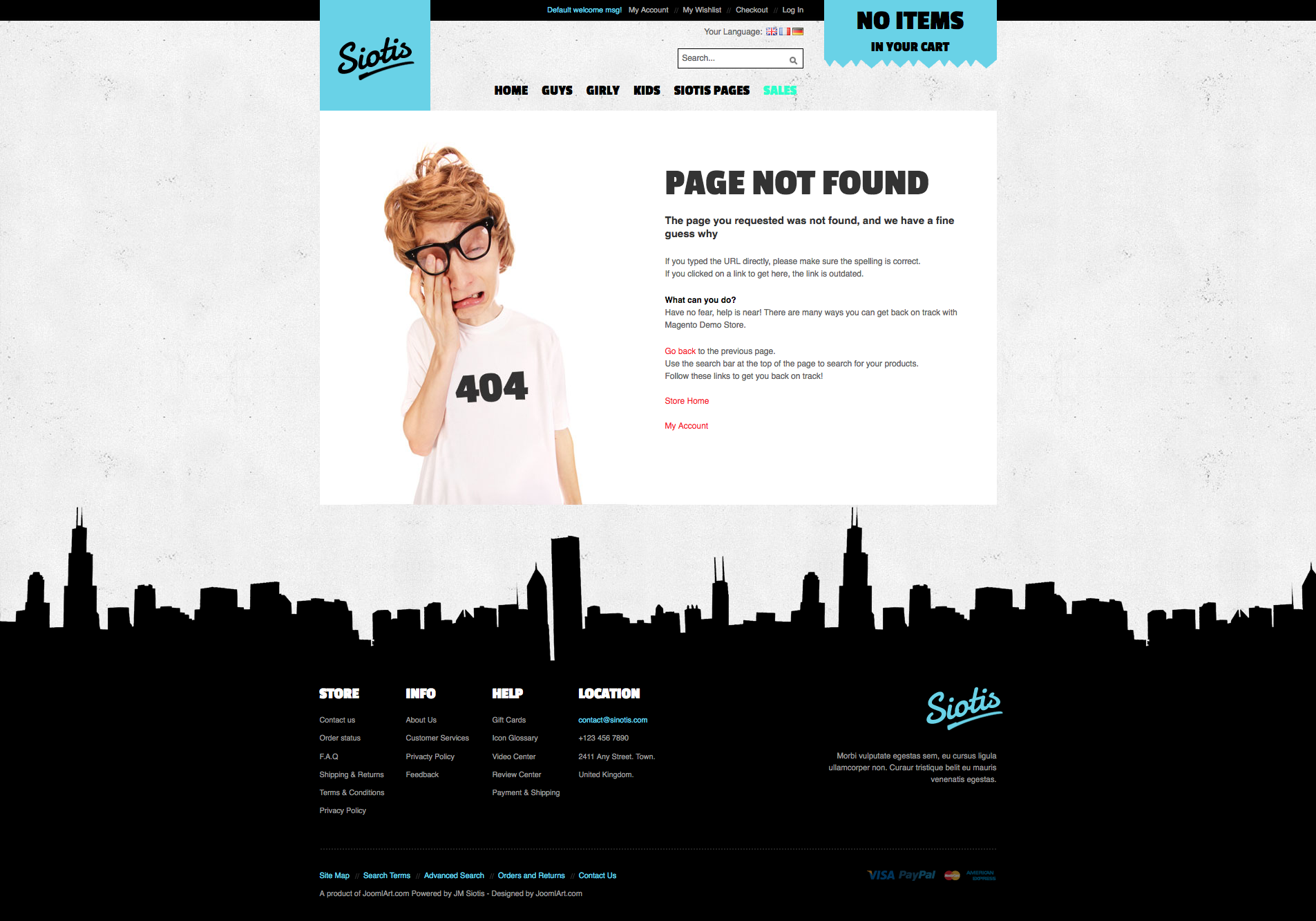 404 Page - Siotis Magento theme