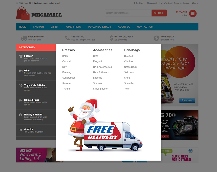 Magento 2 mega menu in UB Mega Mall theme