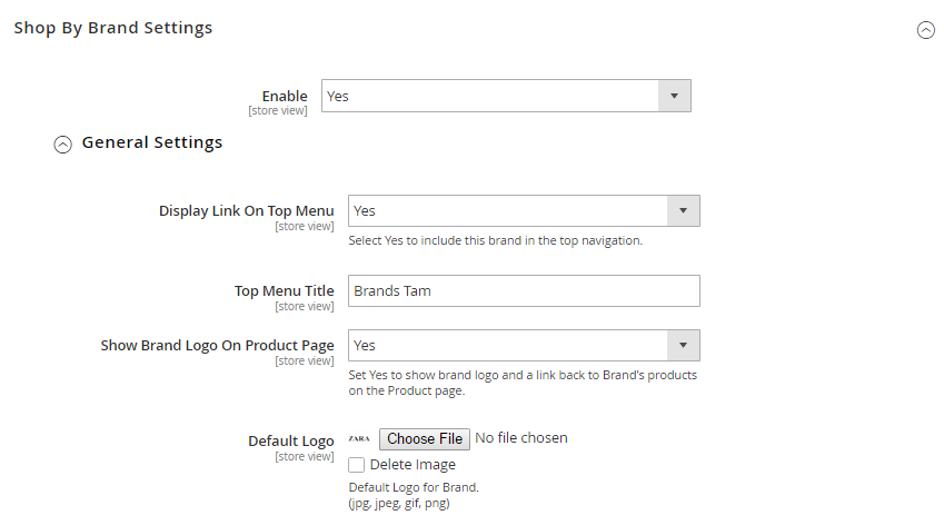 magento 2 layered navigation - shopbybrand_setting