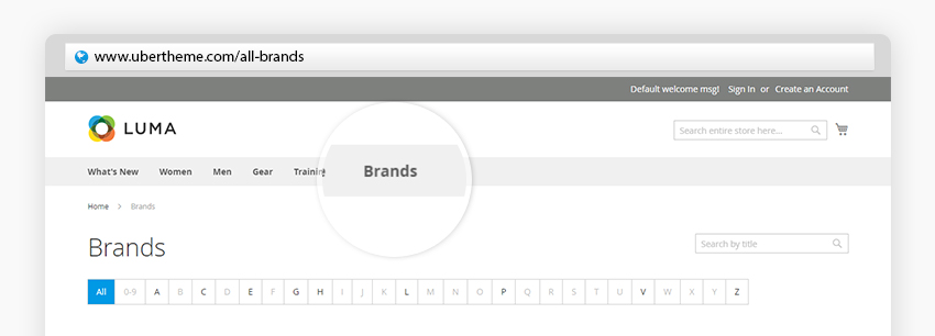 Shop By Brand - a great way to showcase collections