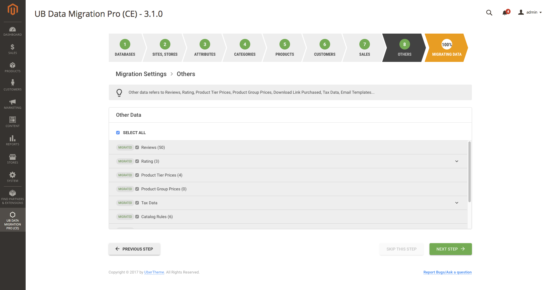 Step 8 - Migration Settings | Others