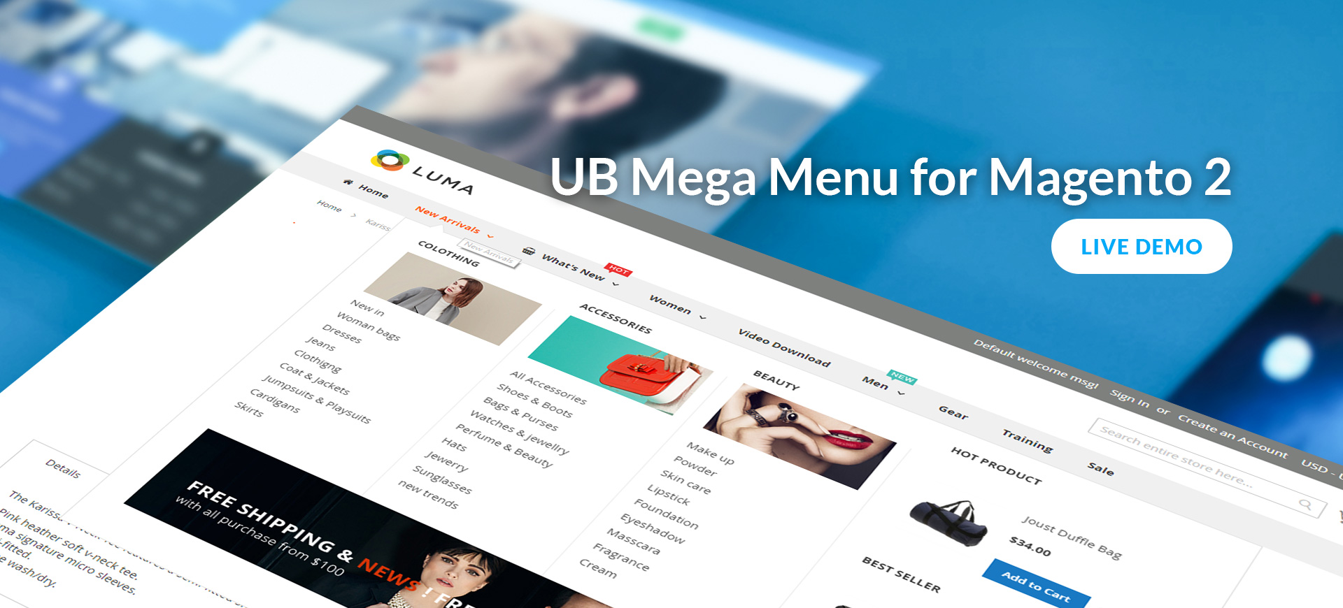 UB Mega Menu - Handy drag and drop Mega Menu for Magento 2