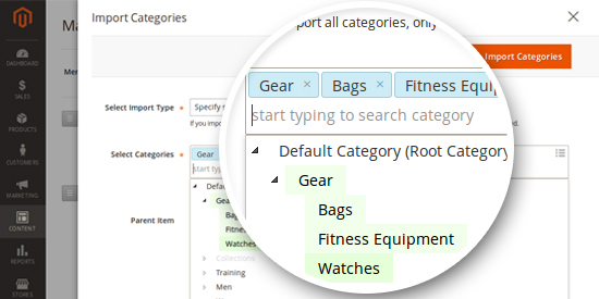 Magento 2 Mega Menu - Import Categories