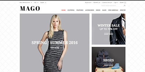 Responsive Magento theme UB Mago feature