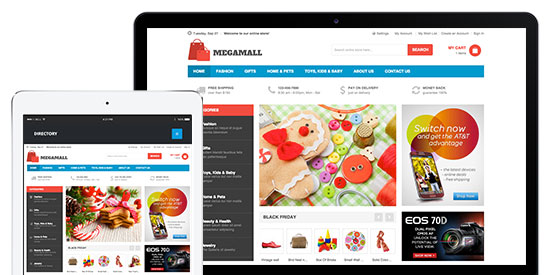 Responsive Magento theme Megamall feature