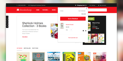 Responsive Magento theme UB Bookshop feature