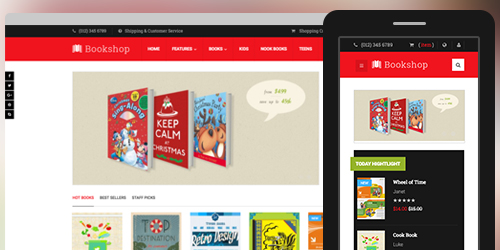 Responsive Magento theme UB Bookshop feature