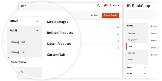 Responsive Magento theme Bookshop feature