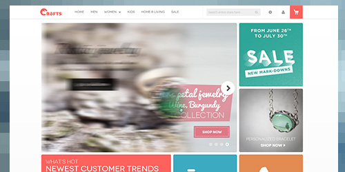 Responsive Magento theme Crafts 2.0 feature
