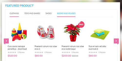 Responsive Magento theme UB Kidsland feature