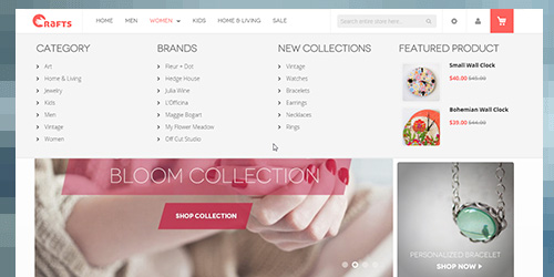 Responsive Magento theme Crafts 2.0 feature Responsive Magento theme Crafts 2.0 feature