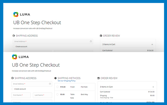 Magento 2 One Step Checkout - Multiple Layouts